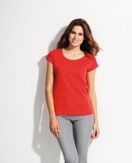 Damski T-Shirt Short Scoop