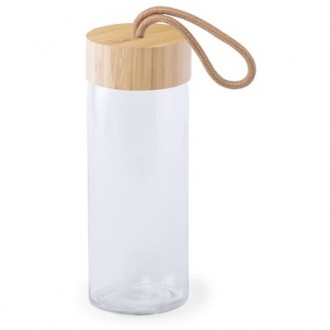 Szklana butelka 420 ml z bambusową nakrętką ekologiczną